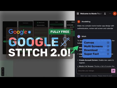 Google Stitch 2.0: They just LEVELED UP their Fully FREE AI Designer! Canvas Mode, Higher Limits!