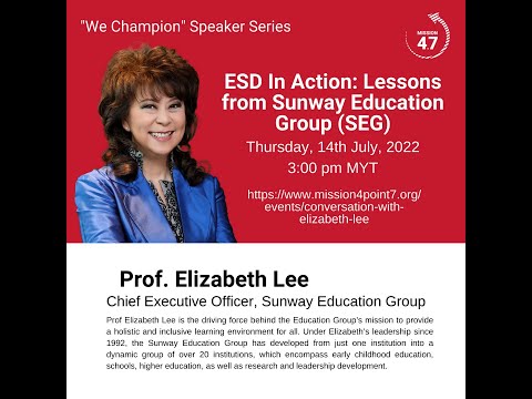 We Champion Mission 4.7 Series: Conversation with Prof Elizabeth Lee