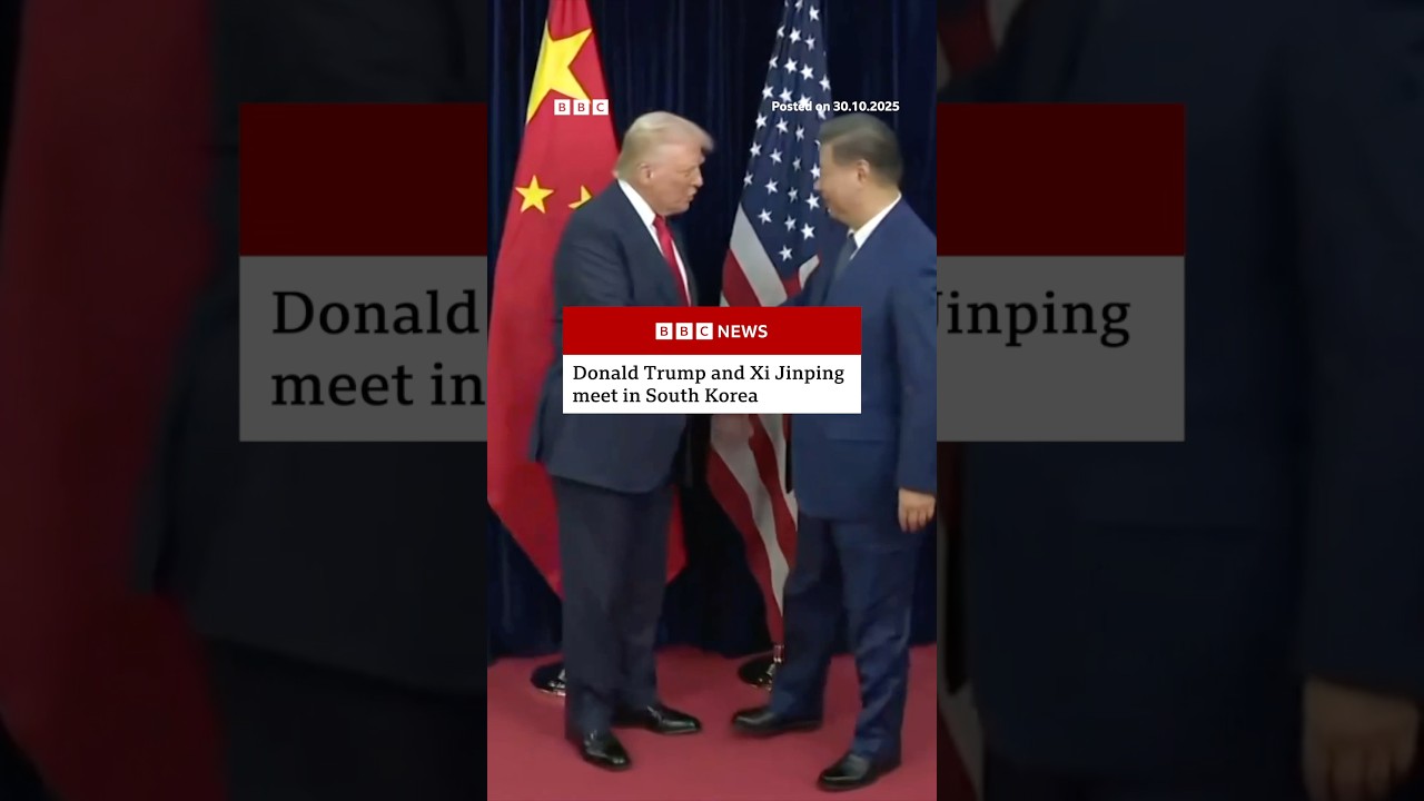 US President Donald Trump and Chinese President Xi Jinping meet in South Korea for talks. #BBCNews