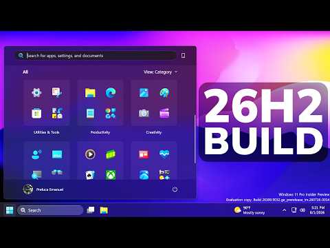 New Windows 11 26H2 Build 26300.9032 – New Start Menu Hover, Search, File Explorer (Experimental)