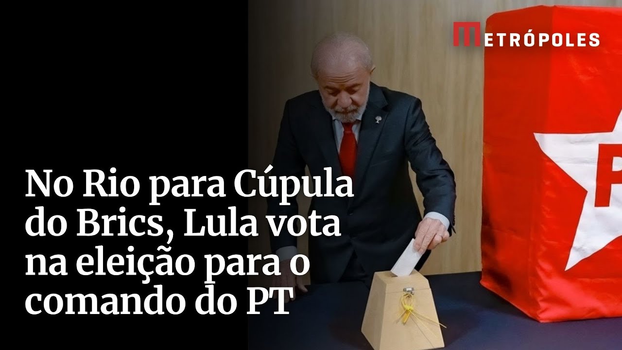 No Rio para Cúpula do Brics, Lula vota na eleição para o comando do PT