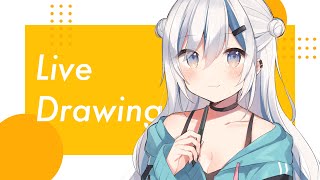 【お絵かき】モノクロイラスト描く【Live drawing】