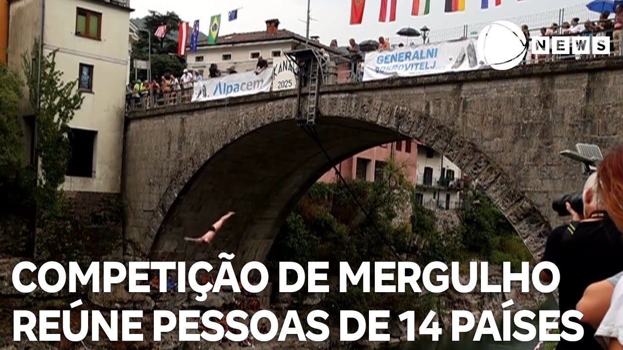 Competição de mergulho reúne pessoas de 14 países na Eslovênia