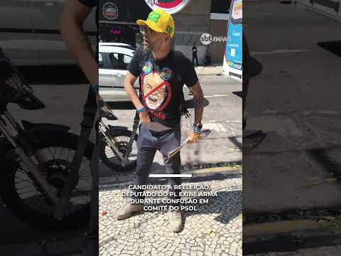 Deputado do PL exibe arma em comitê do PSOL | #sbtnews