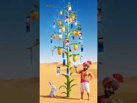 किसान ने लगाया मोबाइल का पेड़ 🌳📱 मजेदार हिंदी कहानी #ai #baby #rabbit