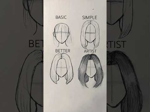 how to draw girl's hair✨ #drawing #howtodraw #tutorial #arte #shorts #فن
