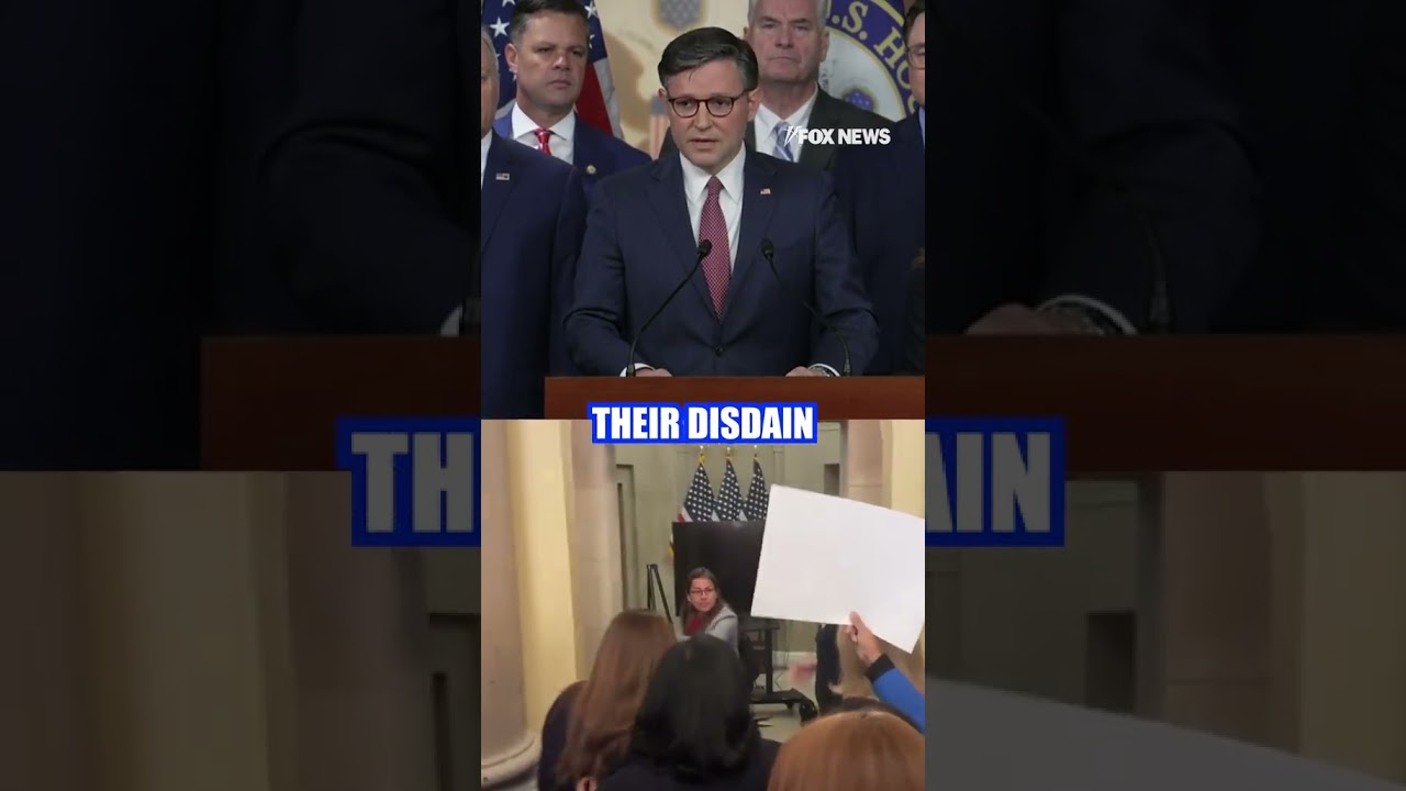 DEM 'DESPERATION': Speaker Johnson calls out House Dems for storming his office #shorts #usa #us