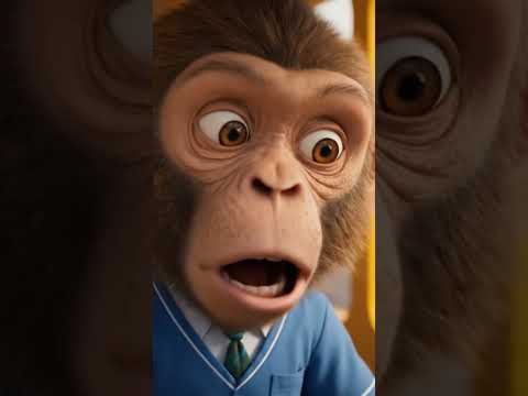 Monkey ko bhi school jana padta hai! #funnymonkey #schoolvibes #virlvideo #monkeymood