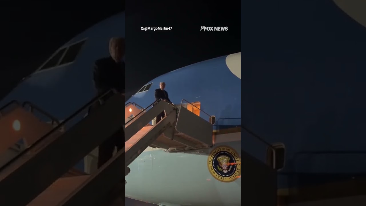 HEADING HOME: Trump boards Air Force One to return to Washington, DC