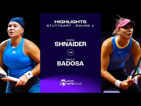 Diana Shnaider vs. Paula Badosa | 2024 Stuttgart Round 1 | WTA Match Highlights