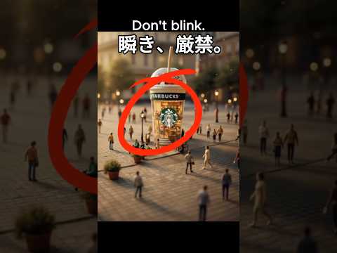 【スタバ×ミニチュア】小さな街がヌルヌル動く不思議映像 #スタバ #ミニチュア #AI動画 #shorts