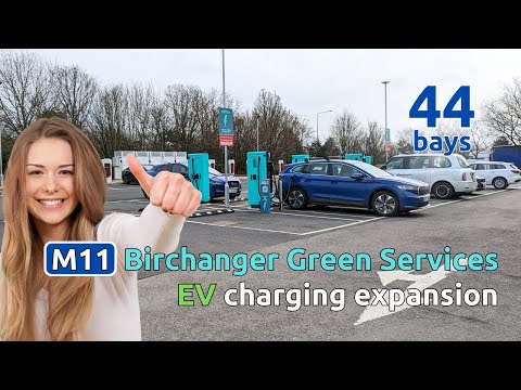 Huge EV charging expansion at Birchanger Green Services near London Stansted Airport