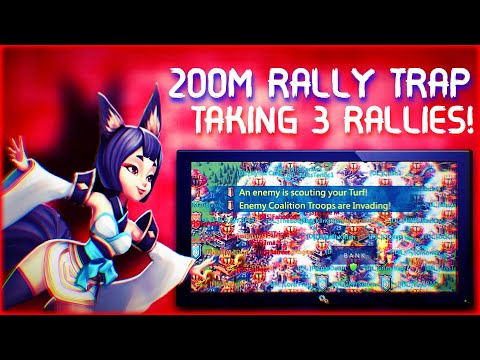 200M MIGHT RALLY TRAP TAKING 3 RALLIES - Lords Mobile