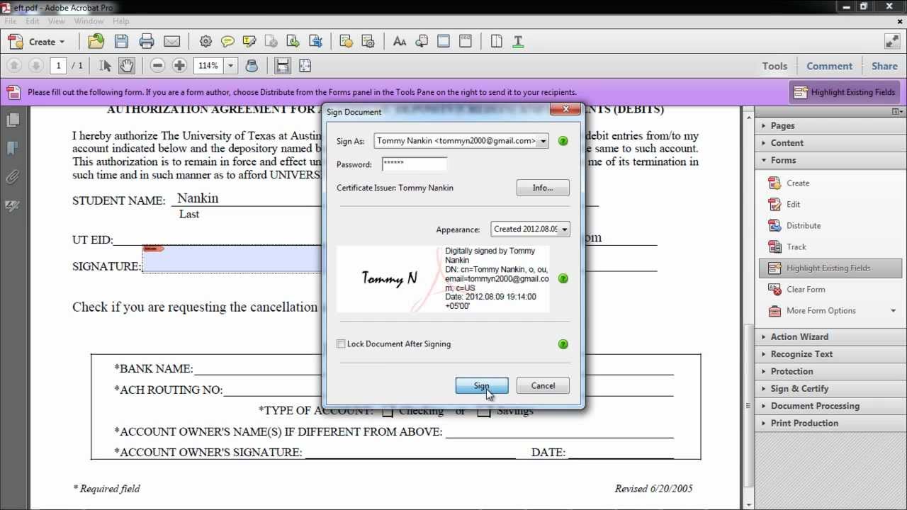 How To Create A Digital Signature In Acrobat Youtube