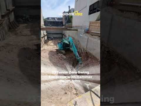 23T Zero Swing Excavator and Hammer Attachment