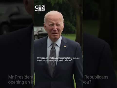 Biden waves off quetions on impeachment inquiry #joebiden #impeachment #uspolitics #gbnamerica