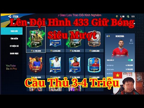 3-4 Triệu Vàng Có Đội Hình 433 Giữ Bóng Mượt Như Pro | Be A Pro Football ⚽💥