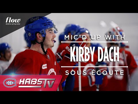 Kirby Dach mic'd up at practice