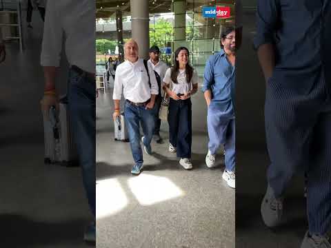 Unexpected Trio Rashmika Nagarjuna  Anupam Kher Spotted Chatting at Mumbai Airport  12 thousand views  play Short