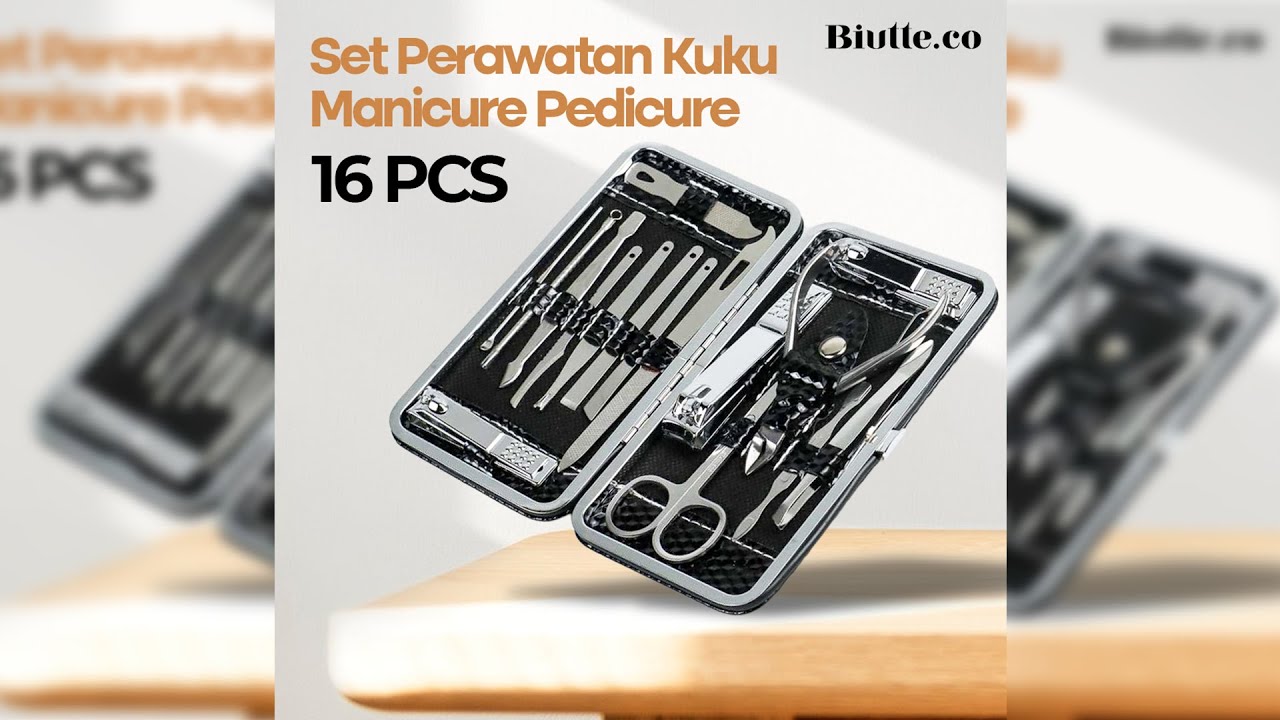 Pratinjau video produk Biutte.co Set Perawatan Kuku Nail Art Manicure Pedicure 16in1 - MJ1096-01