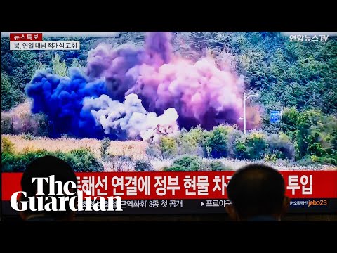 Footage captures North Korea blowing up roads linking it with South Korea