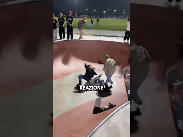 Sfida folle tra amici allo skatepark finisce così!
