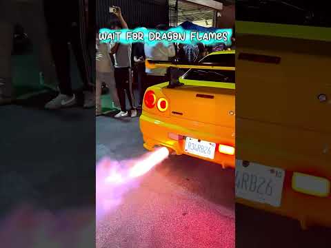 Dragon 🐉🐉 Flames 🔥🔥 | Nissan R34 Skyline | #shorts #skyline #exhaust #cars #R34 #nissan