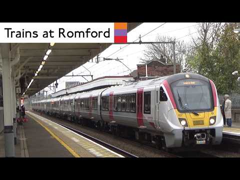 London Overground, Greater Anglia And Elizabeth Line Trains At Romford