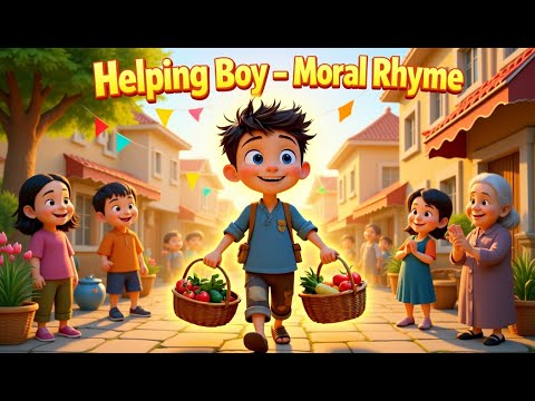Helping Boy 🌸 | Heartwarming Kids Rhyme on Kindness & Helping Hands