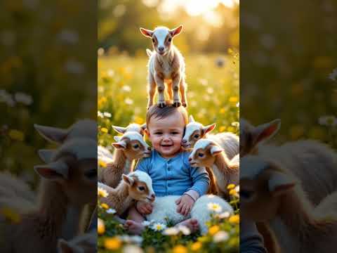 Cute Baby Play With Animals Baby's #aibaby #ai #aivideo #cutebaby #trendingshorts #ytshorts #shorts