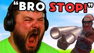 YouTube thumbnail for rackpog's video titled 'Slamming ANGRY Rust Streamer Duo'