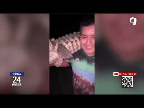 Aparece cocodrilo en playa Los Órganos en Piura
