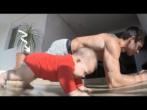 Baby Excercising with Dad Funniest MomentsShorts - Baby Funny