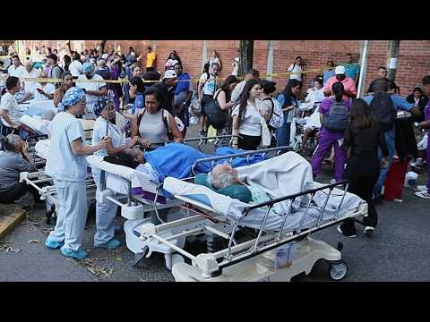 Moment Cali hospital collapses after powerful Colombia earthquake