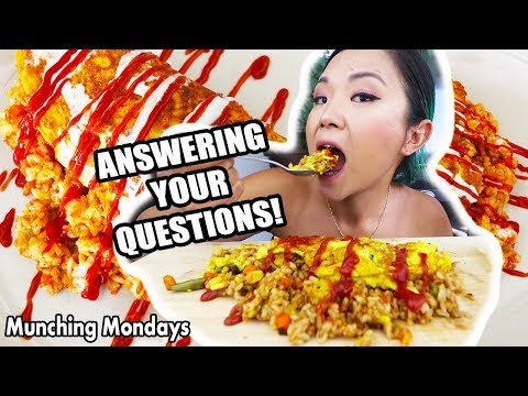 VEGAN OMURICE (OMELETTE RICE) MUKBANG // Munching Mondays Ep.29
