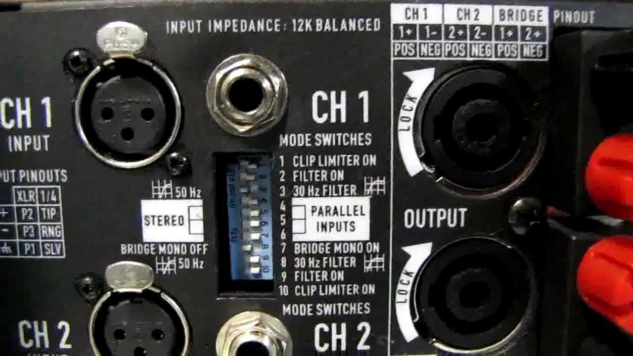 Stage Left Audio - Bridging a QSC amplifier - YouTube k amp r switch panel wiring diagram 
