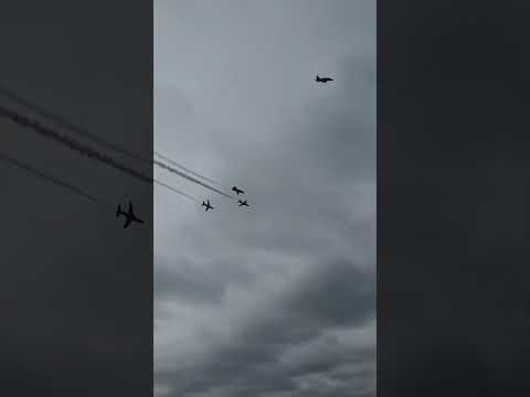 The RAF Red Arrows flypast at Bournemouth Airport (30/06/24)