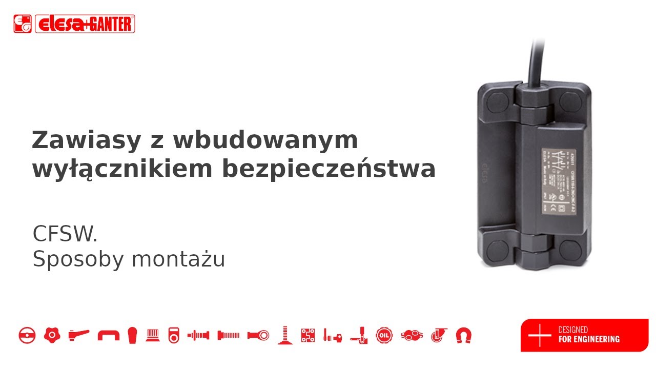Zawiasy z wbudowanym wyłącznikiem bezpieczeństwa - CFSW. (Sposoby montażu) video