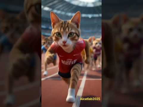"Feline Sprint Championship"#catshorts #CatRace#aicatlab2025