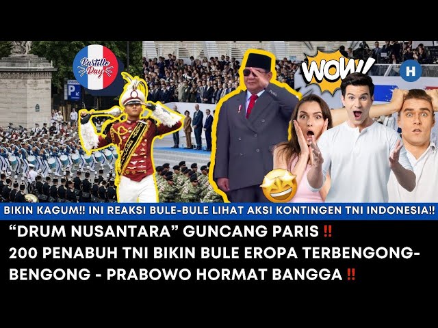 DRUM NUSANTARA GUNCANG PARIS‼️200 PENABUH TNI BIKIN BULE EROPA TERBENGONG PRABOWO HORMAT BANGGA‼️