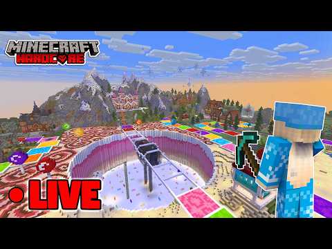 Hardcore Minecraft LIVE - Candyland megabuild (23,892 day world)
