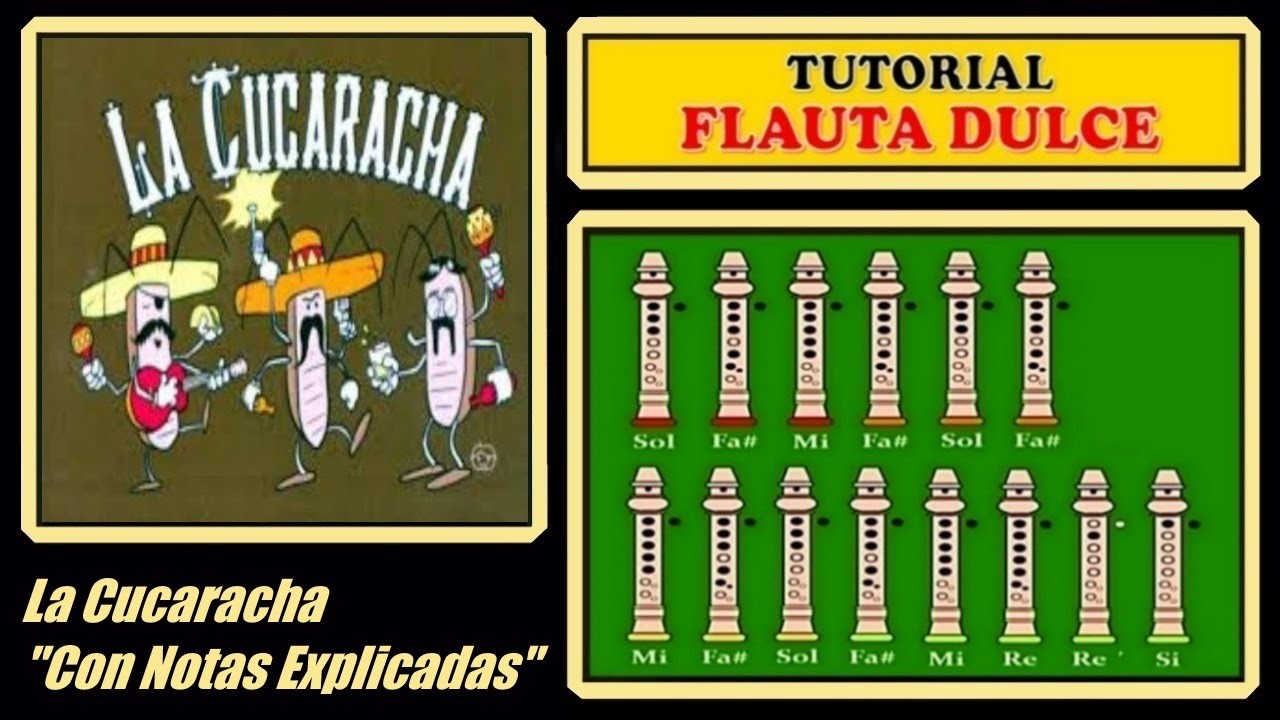 La Cucaracha en Flauta "Con Notas Explicadas" - YouTube