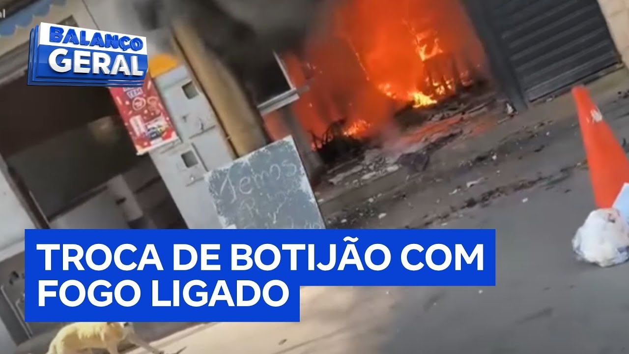 Duas pessoas ficaram feridas depois de explosão de botijão de gás em restaurante