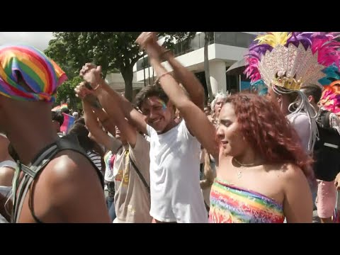 Caracas' residents participate in the capital's Pride march | AFP