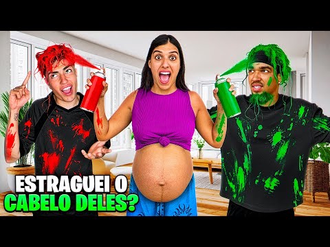 PINTEI O CABELO DELES E OLHA NO QUE DEU *ficaram carecas?