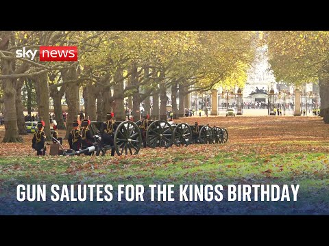 41 gun salute to mark the King's 76th birthday