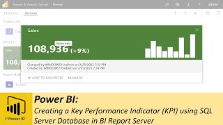 Power BI: Creating a Key Performance Indicator (KPI) using SQL Server Database in BI Report Server
