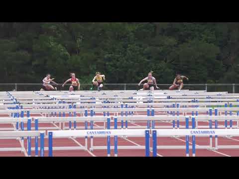100m hurdles women B string National Athletics League at Kingston 7th May 2022