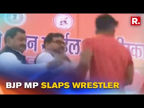BJP MP, WFI President loses cool, slaps young wrestler on stage, video goes viral