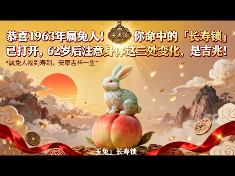 恭喜1963年屬兔人！你命中的「長壽鎖」已打開，62歲後注意身體這三處變化，是吉兆！